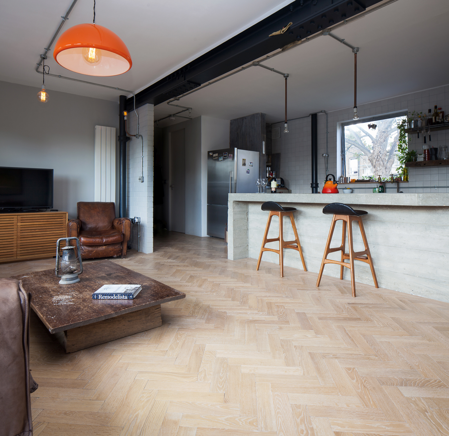 English Oak Herringbone Parquet