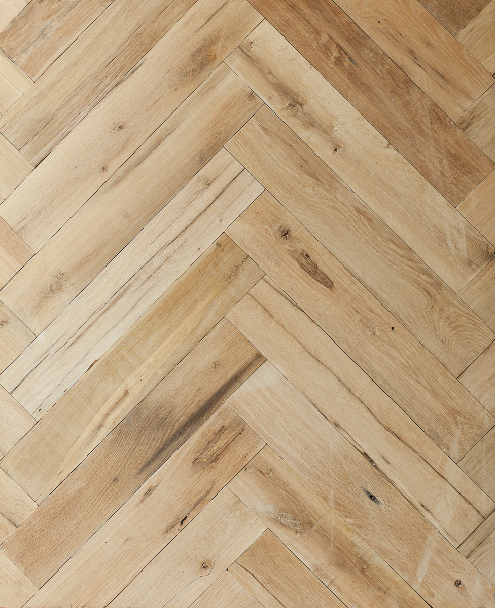 Reclaimed French Oak Herringbone Parquet